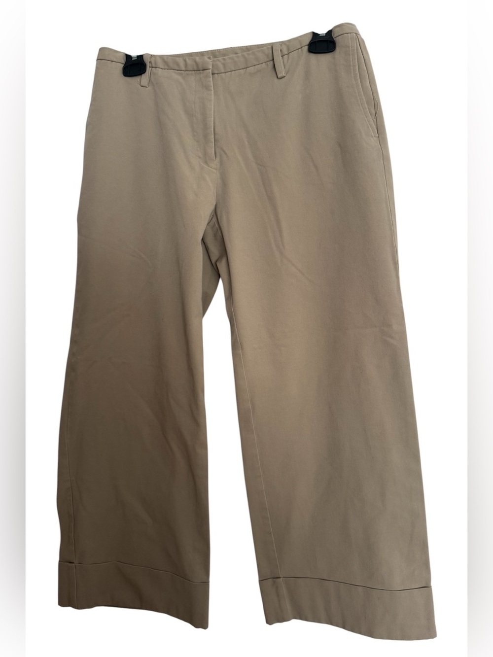 Express  Khaki Flat-Front  Ankle Pants